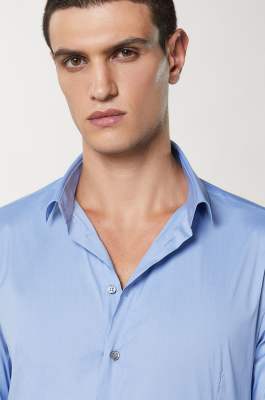 Cotton poplin regular shirt, Light Blue, Patrizia Pepe