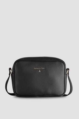 Leather camera bag with inside pocket, Black, Patrizia Pepe