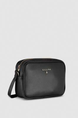 Leather camera bag with inside pocket, Black, Patrizia Pepe