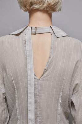 Cotton pinstripe shirt, Grey, Patrizia Pepe