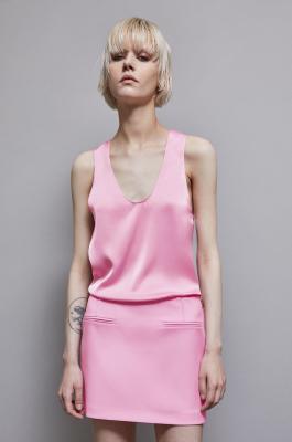 Shiny satin blouse, Pink, Patrizia Pepe