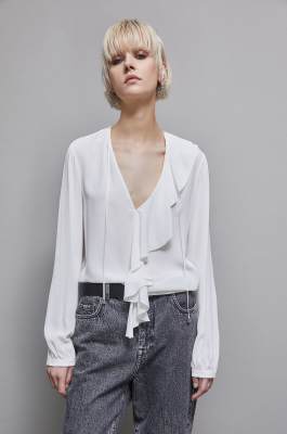 Essential crepe blouse, White, Patrizia Pepe