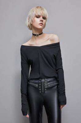 Essential viscose long-sleeved sweater, Black, Patrizia Pepe