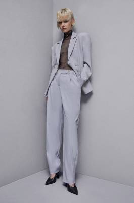 Regular fit viscose pants, Grey, Patrizia Pepe
