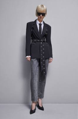 Boyfriend-cut crepe blazer, Black, Patrizia Pepe