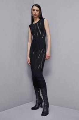 Sleeveless long dress, Black, Patrizia Pepe