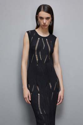 Sleeveless long dress, Black, Patrizia Pepe