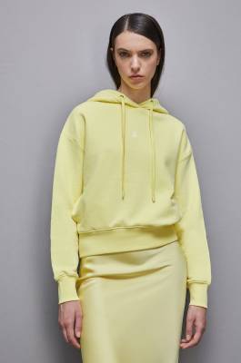Sweat-shirt à capuche en coton, Jaune, Patrizia Pepe