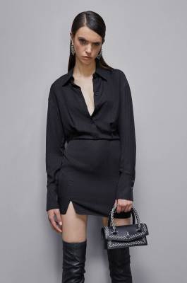 Jacquard viscose mini dress, Black, Patrizia Pepe