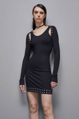 Viscose mini dress, Black, Patrizia Pepe