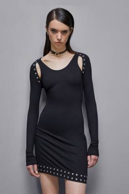 Viscose mini dress, Black, Patrizia Pepe