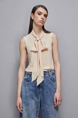 Top aus Krepp Essential, Beige, Patrizia Pepe