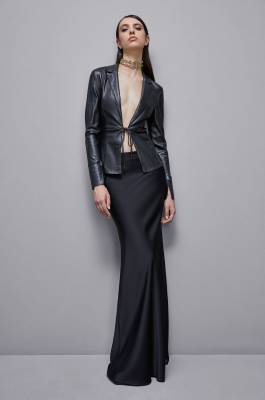 Overshirt-Jacke mit Ledereffekt, Schwarz, Patrizia Pepe