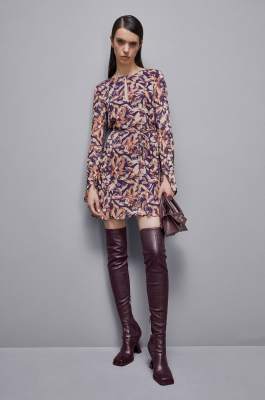 Patterned georgette mini dress, Multicolor, Patrizia Pepe
