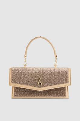 Fly Bamby shoulder bag with rhinestones, Beige, Patrizia Pepe