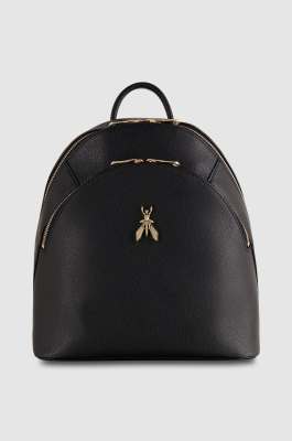 Sac à dos Fly en cuir avec double poche, Noir, Patrizia Pepe