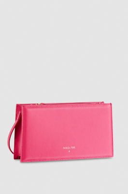Leather shoulder pocket bag, Pink, Patrizia Pepe
