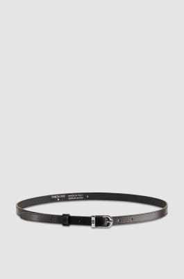 Ceinture en cuir lisse taille basse, Noir, Patrizia Pepe