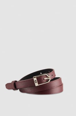 Low-waist smooth leather belt, Purple, Patrizia Pepe