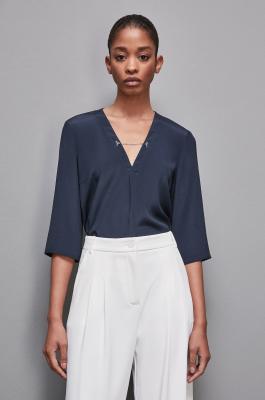 Tunika aus Seidenmischung, Regular Fit, Blau, Patrizia Pepe
