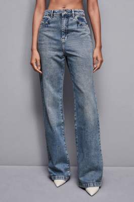 High-waisted straight fit jeans, Light Blue, Patrizia Pepe