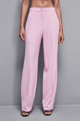 Pleated pants in stretch fabric, Pink, Patrizia Pepe