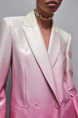 Double-breasted satin blazer jacket, Multicolor, Patrizia Pepe