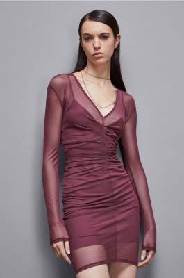 Stretch tulle mini dress, Red, Patrizia Pepe