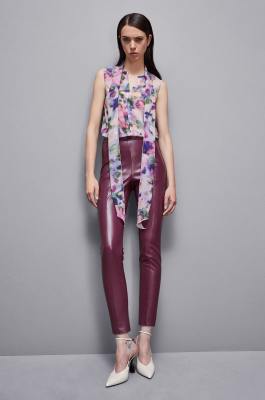 Faux leather leggings, Red, Patrizia Pepe