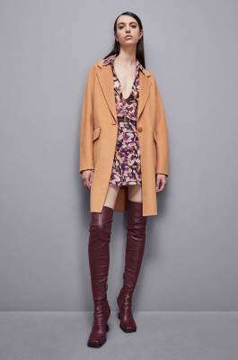 One-button coat, Brown, Patrizia Pepe