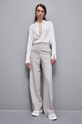 Essential crepe long-sleeved shirt, White, Patrizia Pepe