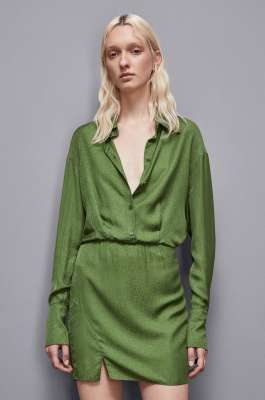 Jacquard viscose mini dress, Green, Patrizia Pepe