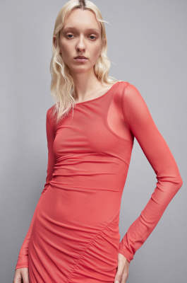 Dress in stretch tulle, Red, Patrizia Pepe