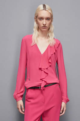 Essential crepe blouse, Pink, Patrizia Pepe