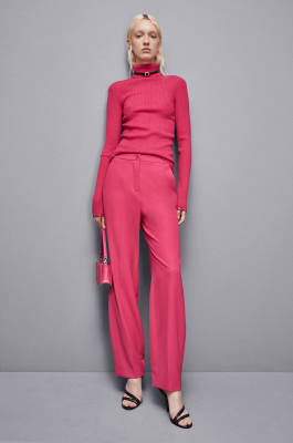Pull à col montant en laine Essential, Rose, Patrizia Pepe