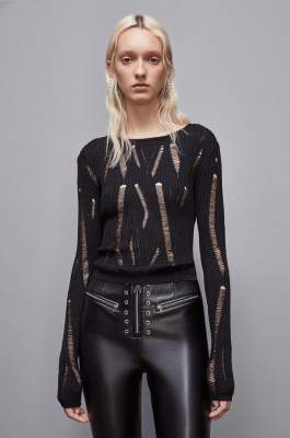 Essential long-sleeved sweater, Black, Patrizia Pepe