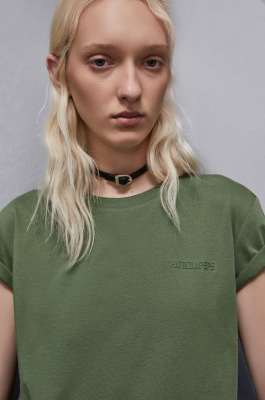 T-shirt with logo, Green, Patrizia Pepe
