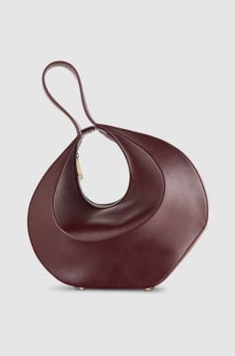 Bangle Bag mit Trageriemen aus Leder, Violett, Patrizia Pepe
