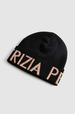 Wool-blend fabric hat, Black, Beige, Patrizia Pepe