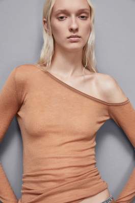 Langärmeliger Wollpullover, Braun, Patrizia Pepe