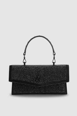 Fly Bamby shoulder bag with rhinestones, Black, Patrizia Pepe