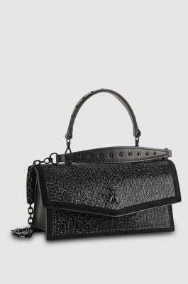 Fly Bamby shoulder bag with rhinestones, Black, Patrizia Pepe