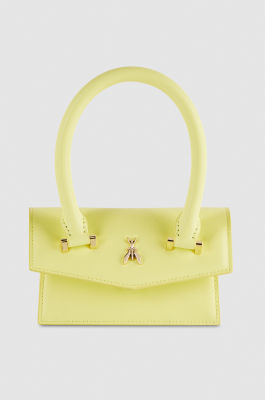 Fly Bamby leather mini shoulder bag, Yellow, Patrizia Pepe