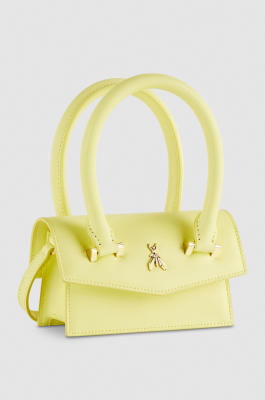 Fly Bamby leather mini shoulder bag, Yellow, Patrizia Pepe
