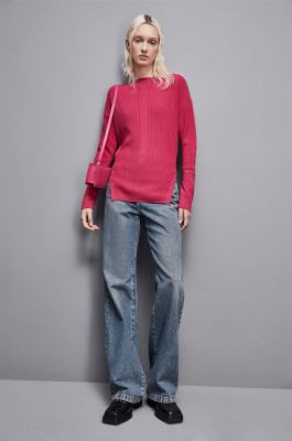 Essential ribbed knitting sweater, Pink, Patrizia Pepe