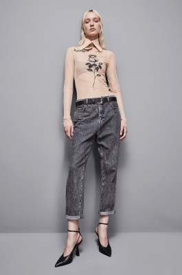 Gray high-waisted cigarette jeans, Grey, Patrizia Pepe
