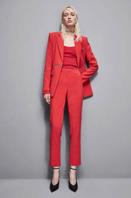 Essential crepe cigarette pants, Red, Patrizia Pepe