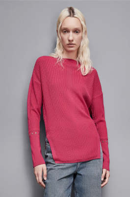 Essential ribbed knitting sweater, Pink, Patrizia Pepe