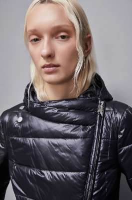 Nylon down proof hooded down jacket, Black, Patrizia Pepe