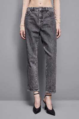 Gray high-waisted cigarette jeans, Grey, Patrizia Pepe